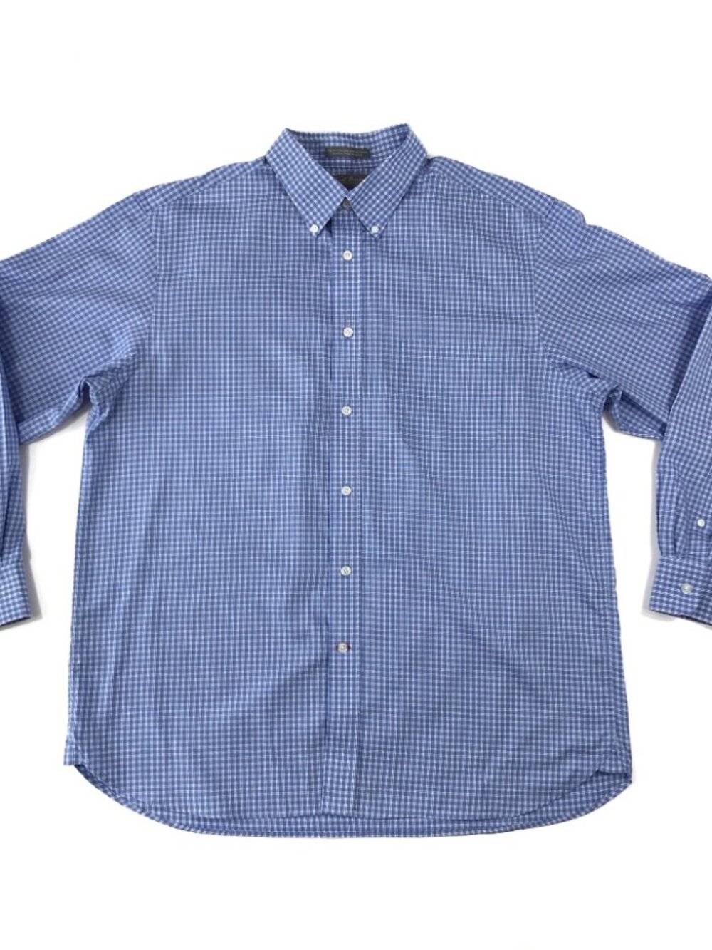 Daniel Cremieux Signature Collection Blue Micro Check Button Down Men's XL
